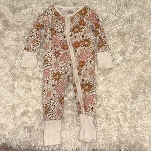 Baby Girl’s Caden Lane Boho Floral Convertible Zip Romper